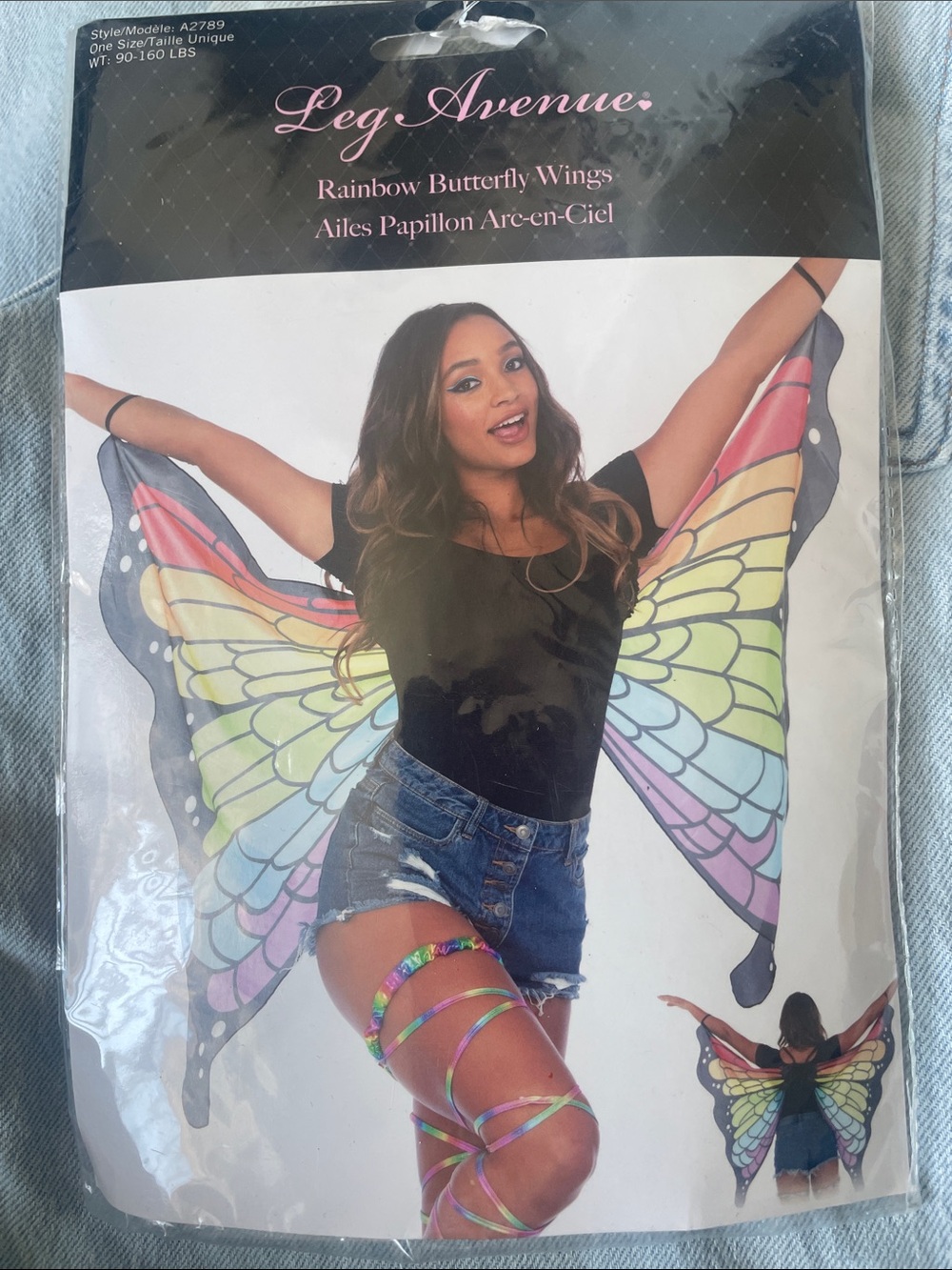 Leg Avenue Rainbow Butterfly Wings - Pastel Multicolor